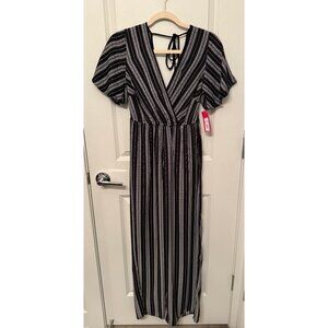 Striped geometric jumpsuit